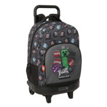 Safta Minecraft Graffiti Mochila con Carro - Extraible - 33L - Portabotellas - Tarjeta de Identificacion Personal - Cremallera con Doble Tirador - Asa - Bolsillo Frontal - 33x45x22cm - Color Gris