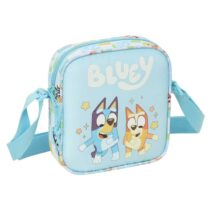Safta Bluey Ready Bolsito con Bandolera Ajustable - Compacto - Cierre con Cremallera - 16x18x4cm - Color Azul Pastel