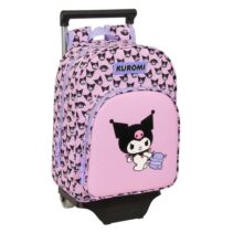Safta Kuromi Mochila con Carro - Extraible - Portabotellas - Bolsillo Frontal - Asa de Mano - 26x34x11cm - Color Rosa