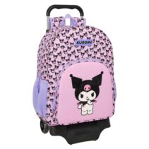 Safta Kuromi Mochila con Carro - Extraible - Portabotellas - Bolsillo Frontal - Cremallera con Doble Tirador - Asa de Mano - 33x42x14cm - Color Rosa