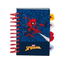 Safta Spider-Man Bloc de Notas - Formato A7 - 80 Hojas de 80 g/m2 - Espiral - Tapas Duras - 4 Separadores Interiores - 7.4x10.5cm - Color Azul Marino