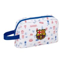 Safta F.C.Barcelona Bolsa Preescolar Isotermica Porta Alimentos - Asa de Mano Lateral - Cremallera - 21.5x12x6.5cm - Color Blanco