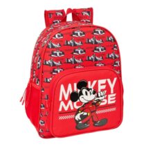 Safta Mickey and Friends Racing Mochila - 15L - Adaptable a Carro - Bolsillo Frontal - Portabotellas - Cremallera con Doble Tirador - Asa de Mano - Hombreras y Espalda Acolchada - 32x38x12cm - Color Rojo