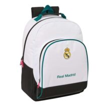 Safta Real Madrid Equipacion 26/27 Mochila - Adaptable a Carro - Bolsillo Frontal - Hombreras y Espalda Acolchada - Cremallera con Doble Tirador - Asa de Mano - 32x42x15cm - Color Blanco y Negro