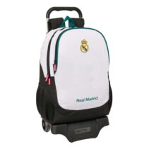 Safta Real Madrid Equipacion 26/27 Mochila con Carro - Extraible - 23L - Portabotellas - Cremallera - Doble Tirador - Asa de Mano - Espalda Acolchada Antisudor - 32x44x16cm - Color Blanco y Negro