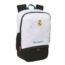 Safta Real Madrid Equipacion 26/27 Mochila Zapatillero - Cremallera con Doble Tirador - Bolsillo Interior - Portabotellas - Asa de Mano - 28x51x19cm - Color Blanco y Negro