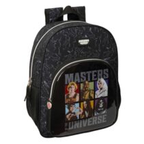Safta Masters of the Universe Mochila - Adaptable a Carro - Bolsillo Frontal - Portabotellas - Cremallera con Doble Tirador - Asa de Mano - Espalda Acolchada - 33x42x14cm - Color Gris y Negro
