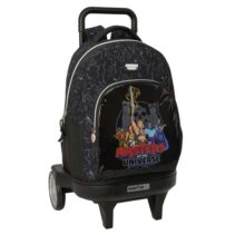 Safta Masters of the Universe Mochila con Carro - Extraible - 33L - Portabotellas - Ruedas Antivibracion - Doble Tirador - Asa de Mano - Bolsillo Frontal - 33x45x22cm - Color Gris y Negro