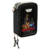 Safta Masters of the Universe Plumier de 3 Pisos - 37 Piezas - Goma - Lapiz - 2 Boligrafos - Sacapuntas - 2 Reglas - 16 Colores - 14 Rotuladores - 12.5x19.5x5.5cm - Color Gris y Negro