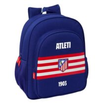 Safta Atletico de Madrid Mochila - 15L - Adaptable a Carro - Bolsillo Frontal - Portabotellas - Cremallera con Doble Tirador - Asa de Mano - Hombreras y Espalda Acolchada - 32x38x12cm - Color Azul Marino