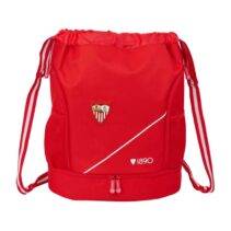 Safta Sevilla FC Saco Mochila - Cremallera Bidireccional - Portabotellas - Hombreras de Cinta Ajustables - Compartimento Inferior - 35x40x1cm - Color Rojo