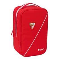 Safta Sevilla FC Zapatillero Doble - Bolsillo Interior de Velcro - Compartimento Trasero con Cremallera - Asa de Mano - 21x36x16cm - Color Rojo