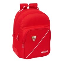 Safta Sevilla FC Mochila - Adaptable a Carro - Bolsillo Frontal - Portabotellas - Cremallera con Doble Tirador - Asa de Mano - Hombreras y Espalda Acolchada - 32x42x15cm - Color Rojo