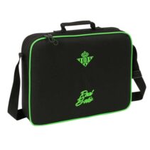 Safta Real Betis Balompie Maletin con Cremallera - Bandolera Ajustable - Asa Forrada - Doble Tirador - Fondo Semirigido - 38x28x6cm - Color Negro y Verde