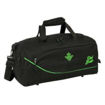 Safta Real Betis Balompie Bolsa de Deporte - Bandolera Ajustable - Bolsillos Laterales y Frontal - Fondo Semirigido - Cremallera con Doble Tirador - Base con Tacos - 50x25x25cm - Color Negro y Verde