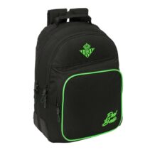Safta Real Betis Balompie Mochila - Adaptable a Carro - Bolsillo Frontal - Portabotellas - Cremallera con Doble Tirador - Asa de Mano - Hombreras Acolchadas - 32x42x15cm - Color Negro y Verde