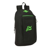 Safta Real Betis Balompie Mini Mochila - 8.5L - Hombreras Acolchadas - Cremallera Vertical - Asa Superior - Bolsillo Frontal - Ajustables y Confortables - 22x39x10cm - Color Negro y Verde
