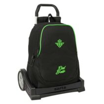 Safta Real Betis Balompie Mochila con Carro - Extraible - 23L - Portabotellas - Cremallera con Doble Tirador - Asa de Mano - Espalda Acolchada Antisudor - 32x44x16cm - Color Negro y Verde