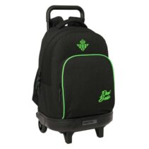 Safta Real Betis Balompie Mochila con Carro - Extraible - 33L - Portabotellas - Tarjeta de Identificacion Personal - Doble Tirador - Asa de Mano - Bolsillo Frontal - 33x45x22cm - Color Negro y Verde