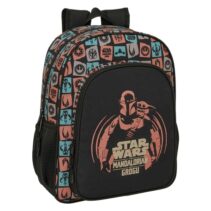 Safta Mandalorian and Grogu Mochila - 15L - Adaptable a Carro - Bolsillo Frontal - Portabotellas - Cremallera con Doble Tirador - Asa de Mano - Hombreras y Espalda Acolchada - 32x38x12cm - Color Negro