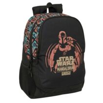 Safta Mandalorian and Grogu Mochila - 23L - Adaptable a Carro - Espalda Acolchada - Portabotellas - Cremallera con Doble Tirador - Asa de Mano - Hombreras Ergonomicas - 32x44x16cm - Color Negro