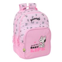 Safta Snoopy Mochila - Adaptable a Carro - Bolsillo Frontal - Portabotellas - Cremallera con Doble Tirador - Asa de Mano - Hombreras y Espalda Acolchada - 32x42x15cm - Color Rosa