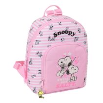 Safta Snoopy Mini Mochila - Bolsillo Frontal y Trasero - Cremallera - Hombreras Ajustables - Asa Superior - Compacta y Ligera - Ideal para Uso Diario - 25x30x13cm - Color Rosa