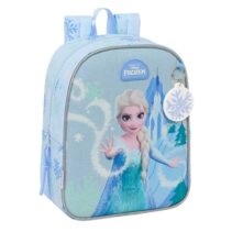 Safta Frozen Mochila Guarderia - 6L - Cremallera - Asa de Mano - Tarjeta de Identificacion Personal - Adaptable a Carrito - 22x27x10cm - Color Azul Pastel