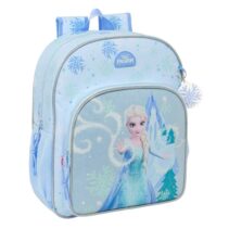 Safta Frozen Mochila - 15L - Adaptable a Carro - Bolsillo Frontal - Portabotellas - Cremallera con Doble Tirador - Asa de Mano - Hombreras y Espalda Acolchada - 32x38x12cm - Color Azul Pastel