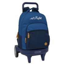 Safta el Pulpo Mochila con Carro - Extraible - 33L - Portabotellas - Tarjeta de Identificacion Personal - Ruedas Antivibracion - Doble Tirador - Asa - Bolsillo Frontal - 33x45x22cm - Color Azul Marino
