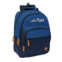 Safta el Pulpo Mochila - Adaptable a Carro - Bolsillo Frontal - Portabotellas - Cremallera con Doble Tirador - Asa de Mano - Hombreras y Espalda Acolchada - 32x42x15cm - Color Azul Marino