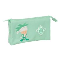 Safta Real Betis Balompie Preescolar Portatodo - 3 Compartimentos con Cremallera - Bolsillo Interior Central - 22x12x3cm - Color Verde