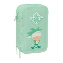 Safta Real Betis Balompie Preescolar Plumier de 3 Pisos - 37 Piezas - Goma - Lapiz - 2 Boligrafos - Sacapuntas - 2 Reglas - 16 Colores - 14 Rotuladores - 12.5x19.5x5.5cm - Color Verde