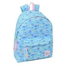 Safta Stitch Waves Mochila - Bolsillo Frontal - Espalda Acolchada - Hombreras Ergonomicas - Cremallera con Doble Tirador - Asa de Mano - 33x42x15cm - Color Azul Claro
