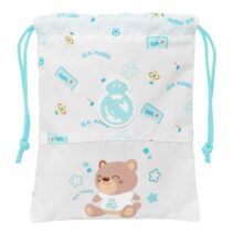 Safta Real Madrid Preescolar Saquito para Merienda - Cierre con Cordon - Compacto - 20x25cm - Color Blanco