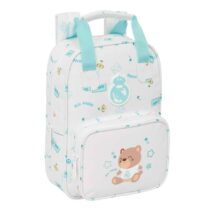 Safta Real Madrid Preescolar Mochila Infantil - Tarjeta de Identificacion Personal - Bolsillo Frontal - Hombreras Acolchadas - 20x28x8cm - Color Blanco