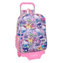Safta Hello Kitty and Friends Mochila con Carro - Extraible - Portabotellas - Bolsillo Frontal - Cremallera con Doble Tirador - Asa de Mano - 33x42x14cm - Color Rosa