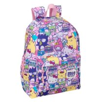 Safta Hello Kitty and Friends Mochila para Portatiles hasta 14.1" - Portabotellas - Cremallera con Doble Tirador - Asa de Mano - Bolsillo Frontal - Acolchada - 31x43x13cm - Color Rosa