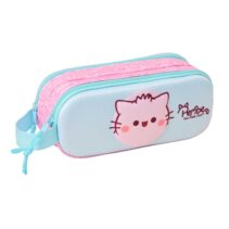 Safta Pembe Portatodo 3D - 2 Compartimentos con Cremallera - Asa Lateral - Capacidad 1L - 21x8x6cm - Color Rosa Pastel