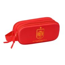 Safta Seleccion Espanola de Futbol Portatodo 3D - 2 Compartimentos con Cremallera - Asa Lateral - Capacidad 1L - 21x8x6cm - Color Rojo