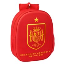 Safta Seleccion Espanola de Futbol Mochila 3D - Portabotellas - Hombreras Acolchadas - Asa de Mano Superior - 27x33x10cm - Color Rojo