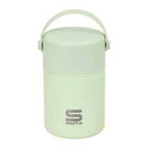 Safta Termo para Alimentos - Acero Inoxidable - Cuchara Plegable - Base de Silicona - Asa Superior - 12h Caliente - 24h Frio - Acero Inoxidable - 10.5x17x10.5cm - Color Menta
