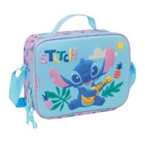 Safta Stitch Bolsa Isotermica Porta Alimentos - Frontal 3D - Cremallera - Bandolera Ajustable - Asa de Mano - 25x19.5x9cm - Color Azul Pastel