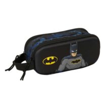 Safta Batman Portatodo 3D - 2 Compartimentos con Cremallera - Asa Lateral - Capacidad 1L - 21x8x6cm - Color Negro