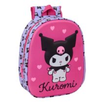 Safta Kuromi Mochila 3D - Portabotellas - Hombreras Acolchadas - Asa de Mano Superior - 27x33x10cm - Color Magenta