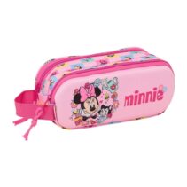 Safta Minnie Mouse Portatodo 3D - 2 Compartimentos con Cremallera - Asa Lateral - Capacidad 1L - 21x8x6cm - Color Rosa