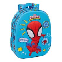 Safta Spidey Mochila 3D - Portabotellas - Hombreras Acolchadas - Asa de Mano Superior - 27x33x10cm - Color Azul