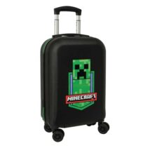 Safta Minecraft Maleta Trolley de Cabina de 20" - Candado de Combinacion - Asa Extensible - Interior Forrado - Ruedas Dobles 360º - Asa de Mano con Goma - 34.5x55x20cm - Color Negro y Verde