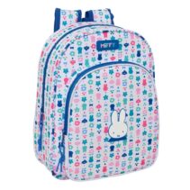 Safta Miffy Bunny Mochila Infantil - Portabotellas - Bolsillo Frontal - Adaptable a Carro - Hombreras Acolchadas - 26x34x11cm - Color Blanco y Azul