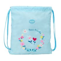 Safta Blackfit8 Petalos Saco Plano - Cierre con Cordones - Bolsillo Interior con Cremallera - 35x40x1cm - Color Azul Claro